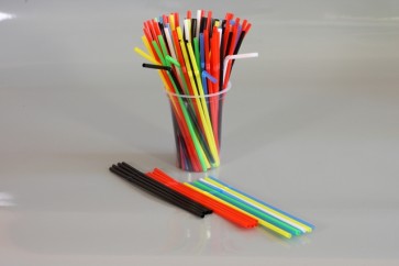 Flexible drinking straws (d=5mm, l=210mm, black) (500 pcs.)