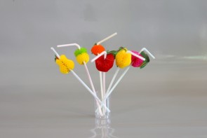 Flexible drinking straws «fruits» (d=5mm, l=240mm) (50 pcs.)